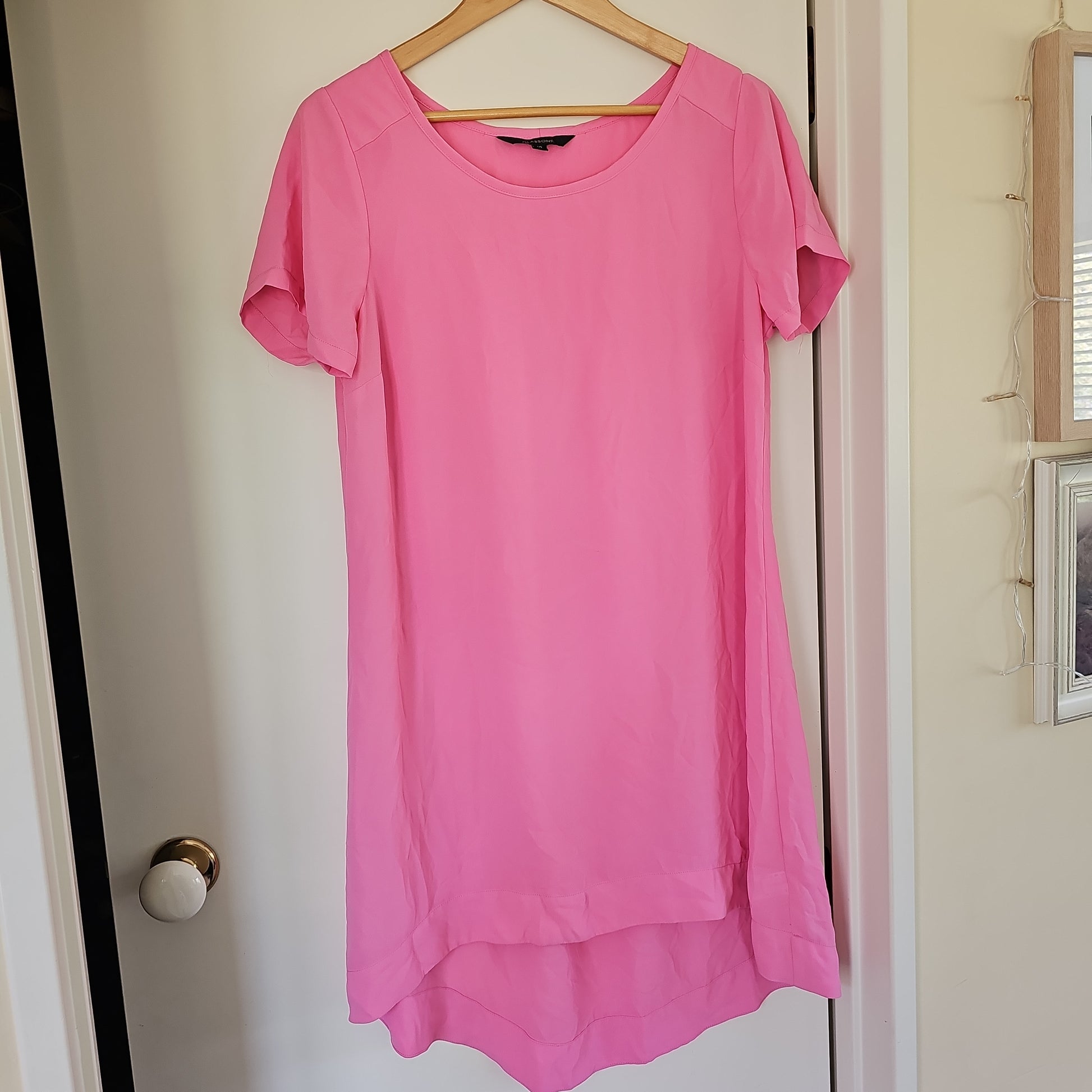 glassons pink dress Cowl Neck Asymmetrical Maxi Dress in Cosmo Tie Dye