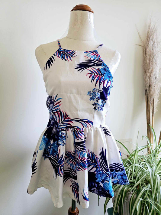 Mirrou Floral Peplum Top